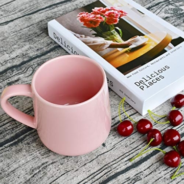 Bosmarlin 18oz Large Ceramic Coffee Mug  - Pink for Home and Office