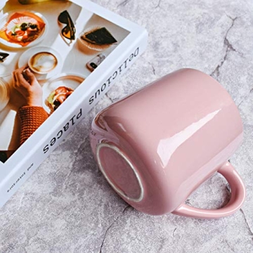 Bosmarlin 18oz Large Ceramic Coffee Mug  - Pink for Home and Office