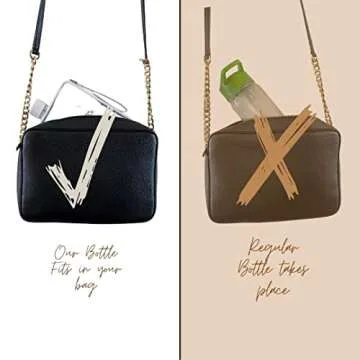 FLATMOSPHERE - 13OZ Flat Water Bottle - BPA free - Leak proof – Elegant slim portable Unique Flowers Design Fits in any handbag Notebook water bottle for sports GYM outdoor travel camping