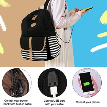SCIONE Stylish & Durable Backpacks for Girls with USB Port
