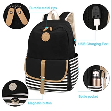 SCIONE Stylish & Durable Backpacks for Girls with USB Port