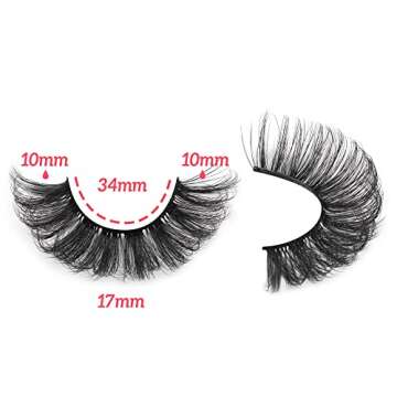 Natural False Eyelashes Wispy Lashes 17mm Eyelashes that Look Like Lash Extensions 7 Pairs Volume Ey...