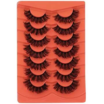 Natural False Eyelashes Wispy Lashes 17mm Eyelashes that Look Like Lash Extensions 7 Pairs Volume Eye Lashes Multipack by Focipeysa