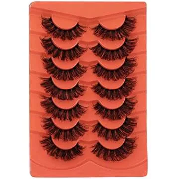 Natural False Eyelashes Wispy Lashes 17mm Eyelashes that Look Like Lash Extensions 7 Pairs Volume Eye Lashes Multipack by Focipeysa