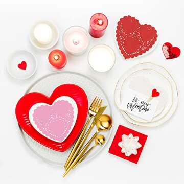 Songjum 200 PCS Valentine Heart Doilies 4 Inch Heart Shaped Paper Doilies Whith Lace for Valentine's Day Craft Wedding Birthday Cakes Desserts Tableware Food Decoration (Assorted Colors)