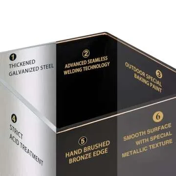 Wallowa Metallic Taper Planter, 26 Inch Planter Tall Tapered Planter for Front Porch, Patio, Deck, Garden Indoor/Outdoor Tree Planters, Set of 2 Black with Copper Hand Brushed Rim