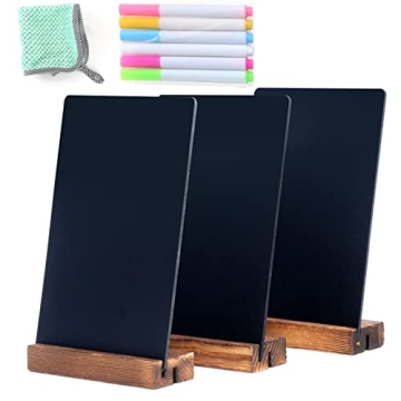 NEWNEWSHOW Double Sided Chalkboard Signs with Wood Base