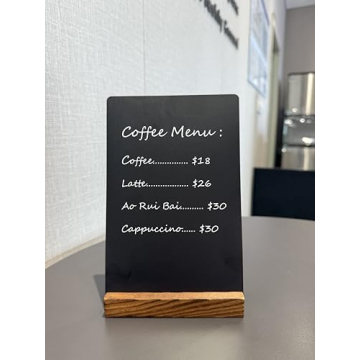 NEWNEWSHOW Double Sided Chalkboard Signs with Wood Base