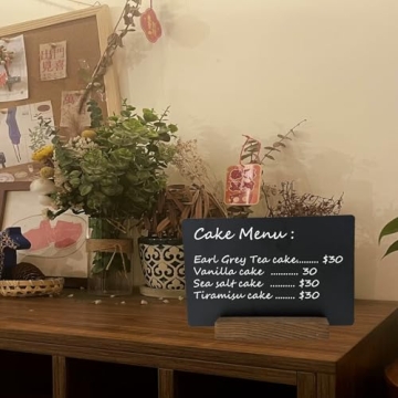 NEWNEWSHOW Double Sided Chalkboard Signs with Wood Base