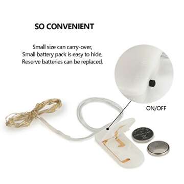 [10-Pack] LED String Lights, 6.6FT LED Moon Lights 20 Led Micro Lights On Silver Copper Wire (Batter...