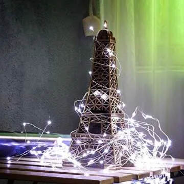 [10-Pack] LED String Lights, 6.6FT LED Moon Lights 20 Led Micro Lights On Silver Copper Wire (Batteries Include) for DIY Wedding Centerpiece, Table Decoration, Party (Cool White)