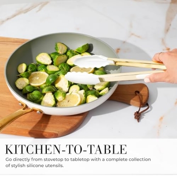 Stylish White Silicone and Gold Cooking Utensils Set