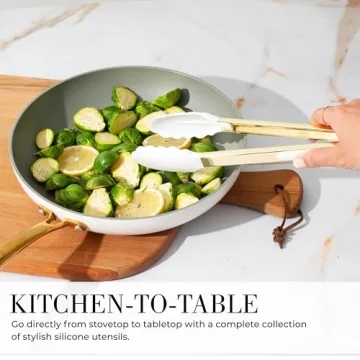 Stylish White Silicone and Gold Cooking Utensils Set