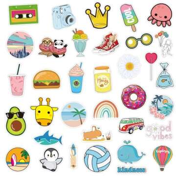 Stickers for Water Bottles, 102 Pack/PCS Cute Hydroflask Stickers, Waterproof Vsco Vinyl Aesthetic Computer Laptop Phone Stickers for Teens Kids Girls, Sticker Packs
