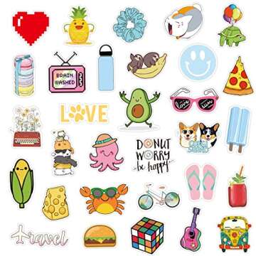 Stickers for Water Bottles, 102 Pack/PCS Cute Hydroflask Stickers, Waterproof Vsco Vinyl Aesthetic Computer Laptop Phone Stickers for Teens Kids Girls, Sticker Packs