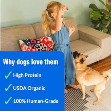 PetPlate Chicken Apple Sausage Bites, Human Grade Dog Treats, All Life Stages, Grain-Free, Organic a...