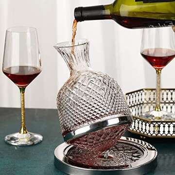 FTYUNWE Spinning Decanter Enhances Wine Experience