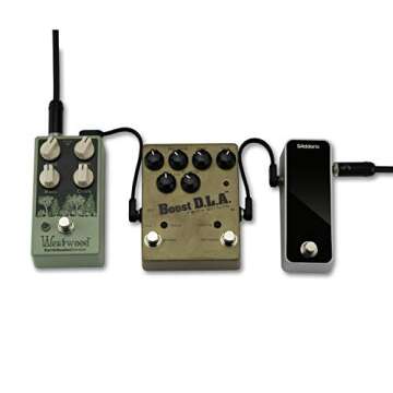 D’Addario Accessories Classic Series Flat Guitar Patch Cables - 1ft Durable & Reliable Instrument ...