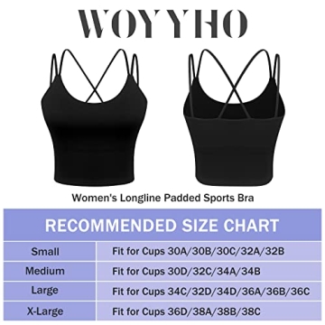 WOYYHO Women Sports Bra Longline Crop Tank Top