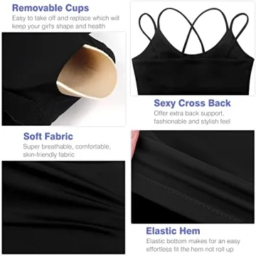 WOYYHO Women Sports Bra Longline Crop Tank Top