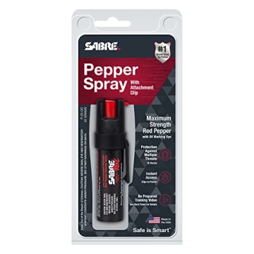 SABRE RED Compact Pepper Spray, Max Strength OC Spray