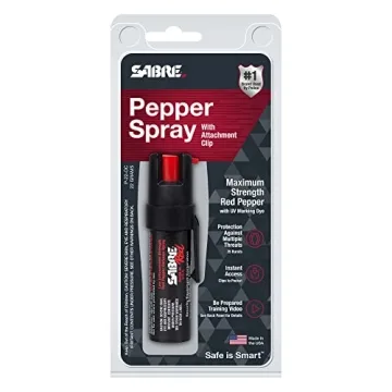 SABRE RED Compact Pepper Spray, Max Strength OC Spray