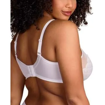 HSIA Minimizer Bra for Women - Plus Size Lace Bra Womans Full Coverage Bras Unlined Underwire Bra for Heavy Breast White