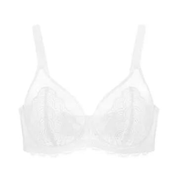 HSIA Minimizer Bra for Women - Plus Size Lace Bra Womans Full Coverage Bras Unlined Underwire Bra for Heavy Breast White