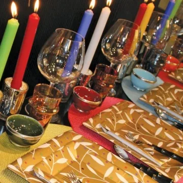 Elegant Caspari Gold Taper Candles - 10 Inch Set of 2