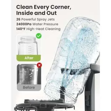 Grownsy EaseClean Bottle Washer Pro | All-in-One Bottle Washer and Sterilizer and Dryer | Baby Bottle Washer for Bottles, Pump Parts & Baby Essentials | Replaces Hand Washing