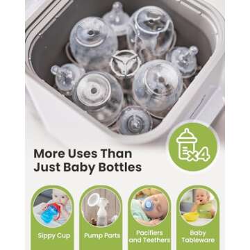 Grownsy EaseClean Bottle Washer Pro | All-in-One Bottle Washer and Sterilizer and Dryer | Baby Bottle Washer for Bottles, Pump Parts & Baby Essentials | Replaces Hand Washing