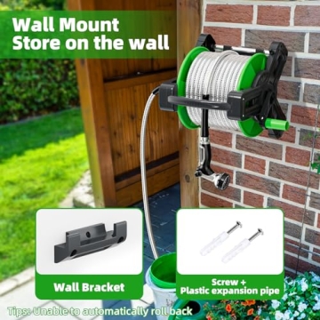 SPECILITE 75ft Stainless Steel Garden Hose Reel Wall Mount