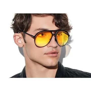 GUVIVI Retro Aviator Sunglasses 70s Vintage UV Protection