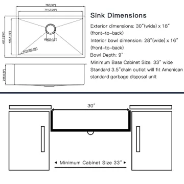 Premium 30x18 Undermount Stainless Steel Kitchen Sink Bundle