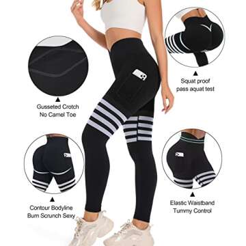 DEICAEVO Scrunch Butt Leggings for Women Butt Lifting with Pockets Seamless High Waist Workout Tummy Control Gym Yoga Pants