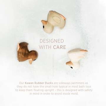 HEVEA Kawan Mini Rubber Duck - 100% Natural Rubber Baby Bath Toy - Perfect for Playing, Teething, and Bathing - Powerful Pink