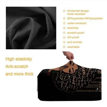 Tuizumy Travel Suitcase Protector African American Woman Elastic Protective Washable Luggage Cover With Concealed Zipper Suitable For 18-32 Inch (S (for 18--21 inch luggage))