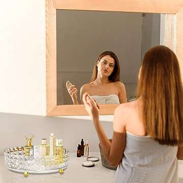 360 Rotating Makeup Organizer for Vanity, Cosmetic Makeup Storage Organizer, Large Makeup Holder, Sp...