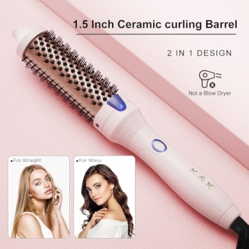 K&K Ionic Hot Curl Brush for Effortless Styling