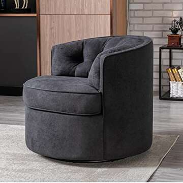 Merax 33” Wide Swivel Barrel Chair for Every Room