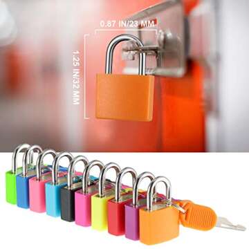 Ripeng 4 Pcs Suitcase Locks with Keys Multicolor Mini Metal Luggage Locks Keyed Padlocks Plastic-Cov...