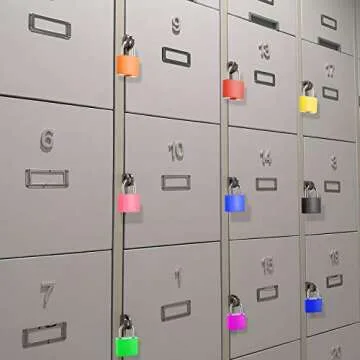 Ripeng 4 Pcs Suitcase Locks with Keys Multicolor Mini Metal Luggage Locks Keyed Padlocks Plastic-Covered Copper Padlocks for Suitcase, Backpack, Boxes Laptop Bag School Locker