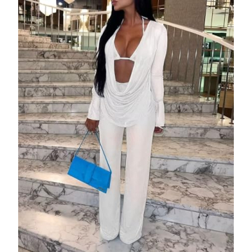 EDITCOZY Women 3 Piece Mesh Cover Up Set for Summer Style