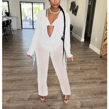 EDITCOZY Women 3 Piece Mesh Cover Up Set for Summer Style