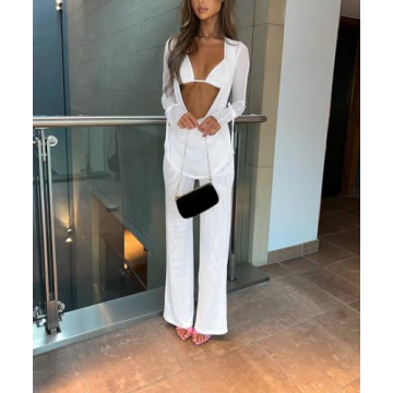 EDITCOZY Women 3 Piece Mesh Cover Up Set for Summer Style