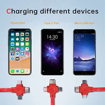 Gartmost Three in One Charging Cable Roll, Data Transfer, 3 in 1 Charging Cable Retractable, Phone H...