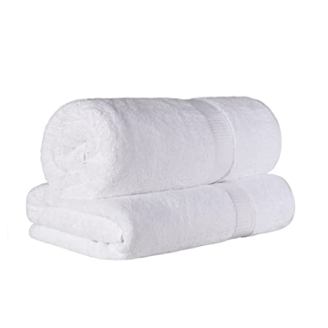 Superior Egyptian Cotton Pile Bath Sheet Set of 2, Ultra Soft Luxury Towels, Thick Plush Essentials,...
