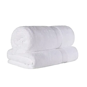 Superior Egyptian Cotton Pile Bath Sheet Set of 2, Ultra Soft Luxury Towels, Thick Plush Essentials,...