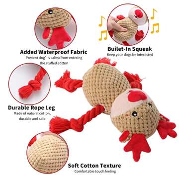 Chngeary 2 Pack Christmas Squeaky Plush Dog Toys for Small Medium Large Dogs, Durable and Indestructible Dog Toys,Stuffed Squeaky Toys for Dogs Puppy Toys Include Cute Snowman and Elk