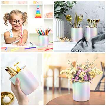 WAVEYU Cute Pen Holder for Desk, Pencil Cup Holder Desktop Stationery Makeup Brush Organizer Decor f...